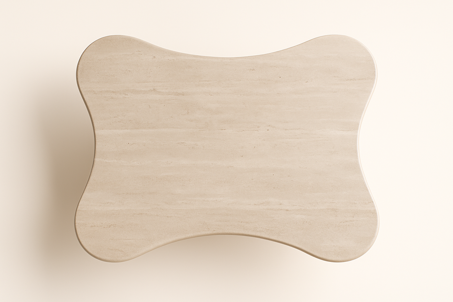 ONDURA Beige Marble Coffee Table – Organic Wave-Form Sculptural Design